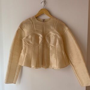 Chic Cream Organza Structured Blouse